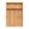 BEKVEM Bamboo Silverware Organizer Kitchen Drawer Organizer Utensil Holder Cutlery Tray Spoon Flatware Storage with Grooved Drawer Dividers 95W x 135D