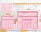 Homecor Silverware Organizer Expandable Large Kitchen Drawer Organizer Utensil Organizer with 2 Knife Block Inserts 22x 19Cutlery Tray with Drawer Dividers for Kitchen Flatware Pink