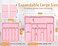 Homecor Silverware Organizer Expandable Large Kitchen Drawer Organizer Utensil Organizer with 2 Knife Block Inserts 22x 19Cutlery Tray with Drawer Dividers for Kitchen Flatware Pink