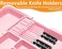 Homecor Silverware Organizer Expandable Large Kitchen Drawer Organizer Utensil Organizer with 2 Knife Block Inserts 22x 19Cutlery Tray with Drawer Dividers for Kitchen Flatware Pink