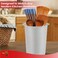JUST-BUY JUSTBUY Stainless Steel Solid Flatware Utensils Holder Caddy Crock Cylinder Cutlery Organizer for Kitchen Countertop Stainless Steel