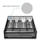LIANYU Silverware Utensil Drawer Organizer 5 Compartments Steel Mesh Cutlery Flatware Tray with Foam Feet 9 14 W x 12 12 L x 2 H Black