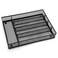 LIANYU Silverware Utensil Drawer Organizer 5 Compartments Steel Mesh Cutlery Flatware Tray with Foam Feet 9 14 W x 12 12 L x 2 H Black