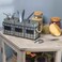 NIKKY HOME Farmhouse 3 Compartment Galvanized Flatware Cutlery Caddy Countertop Silverware Holder for Spoons Knives Forks Silver