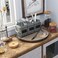 NIKKY HOME Farmhouse 3 Compartment Galvanized Flatware Cutlery Caddy Countertop Silverware Holder for Spoons Knives Forks Silver