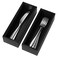 Lixple Premium Bamboo Kitchen Drawer Organizer Set of 2 Stackable Utensils Holder Storage Box Tray for Kitchen Drawers Cabinet Utensil Silverware Spatula Flatware or Makeup Vanity BathroomBlack