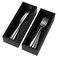 Lixple Premium Bamboo Kitchen Drawer Organizer Set of 2 Stackable Utensils Holder Storage Box Tray for Kitchen Drawers Cabinet Utensil Silverware Spatula Flatware or Makeup Vanity BathroomBlack