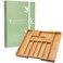Purawood Bamboo Drawer Organizer with Knife Blocks Silverware Organizer Utensil Drawer Organizer Cutlery Tray with Dividers 79 Slots Premium Kitchen Organizer for Utensils Flatware Natural