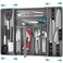 Simple Houseware Expandable Kitchen Drawer Flatware Organizer Gray Adjustable Cutlery Tray with 9 Compartments for Utensils and Silverware