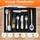 SpaceHacks Silverware OrganizerAdjustable Expandable Utensil Drawer Organizer BPA Free Utensil Holder Cutlery Tray for Forks Spoons Knives in Kitchen Medium Black