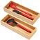 Umilife Bamboo Kitchen Utensils Organizer Extra Long High Silverware Drawer Holder Flatware Cutlery Storage Box MultiUse Drawer Divider in Office Bathroom Pantry 17x6x25 Set of 2