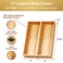 Umilife Bamboo Kitchen Utensils Organizer Extra Long High Silverware Drawer Holder Flatware Cutlery Storage Box MultiUse Drawer Divider in Office Bathroom Pantry 17x6x25 Set of 2