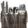 Sorbus Utensil Caddy Silverware Napkin Holder and Condiment Organizer MultiPurpose Steel Mesh CaddyIdeal for Kitchen Dining Entertaining Tailgating Picnics and much more Bronze
