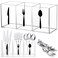 Suzile Acrylic Cutlery Storage Organizer Bin Silverware Caddy Countertop Knife Spoon and Fork Holder Kitchen 3 Section Tableware Storage Box for Cabinet Indoor Home Flatware Dining Room ClearM