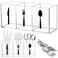 Suzile Acrylic Cutlery Storage Organizer Bin Silverware Caddy Countertop Knife Spoon and Fork Holder Kitchen 3 Section Tableware Storage Box for Cabinet Indoor Home Flatware Dining Room ClearM