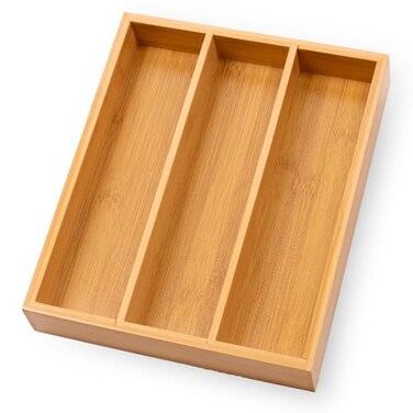 Fibogollo Silverware Organizer Bamboo Kitchen Drawer Organizer Kitchen Utensil Organizers Flatware Organizer Tray for Flatware UtensilsNatural