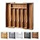 oridom Expandable Acacia Kitchen Drawer Organizer for Cutlery and Utensils Adjustable Acacia Wood Cutlery Tray in Drawer for Flatware and Silverware in Kitchen
