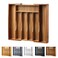 oridom Expandable Acacia Kitchen Drawer Organizer for Cutlery and Utensils Adjustable Acacia Wood Cutlery Tray in Drawer for Flatware and Silverware in Kitchen
