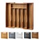 oridom Expandable Acacia Kitchen Drawer Organizer for Cutlery and Utensils Adjustable Acacia Wood Cutlery Tray in Drawer for Flatware and Silverware in Kitchen