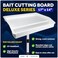 Five Oceans Boat Cutting Board 17x14 Deluxe Bait Cutting Table with Rod Holder Mount Knife Pliers Holder 3 Deep Trays Draining Hole FO4298