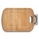 HexClad Hybrid Beechwood Carving and Cutting Board with Stainless Steel Drip Tray Carrying Handle and Juice Trenches DoubleSided