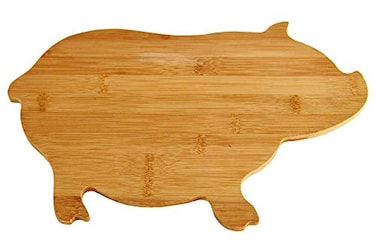 Home-X HOMEX PigShaped Bamboo Reversible Cutting Board and Serving Tray Cheese Board Kitchen Tray or Fruit PlatterNatural Color15 58 x 9 12 x 58