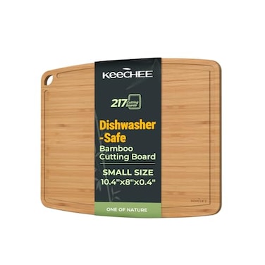keechee Keechee Dishwasher Safe Carbonized Bamboo Wood Cutting Boards for Kitchen with Juice Groove Wooden Charcuterie Chopping for Fruit Vegetables Cheese Durable Lightweight WaterResistant