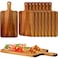 Nuenen 10 Pcs Wood Cutting Board with Handle 157 x 78 Inch Acacia Wooden Serving Kitchen Chopping Boards for Pizza Bread Cheese Charcuterie Fruit VegetablesAcacia