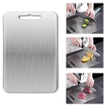 Vehequny Titanium Cutting Board for Kitchen100 pure Titanium Cutting Board for KitchenEasy to CleanHygienicDurable and SafePerfect Size Use for Cutting MeatsFruits And Vegetables99 x 6 inch