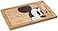 PICNIC TIME Disney Mickey Mouse Icon Glass Top Cheese Board and Knife Set Charcuterie Serving Tray Removable Tempered Glass Parawood and Bamboo Design Parawood Bamboo