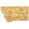 Totally Bamboo Destination Montana State Shaped Serving and Cutting Board Includes Hang Tie for Wall Display