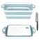 ROTTOGOON Collapsible Cutting Board Foldable Chopping Board with Colander Multifunctional Kitchen Vegetable Washing Basket Silicone Dish Tub for BBQ PrepPicnicCampingLight Blue