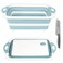 ROTTOGOON Collapsible Cutting Board Foldable Chopping Board with Colander Multifunctional Kitchen Vegetable Washing Basket Silicone Dish Tub for BBQ PrepPicnicCampingLight Blue