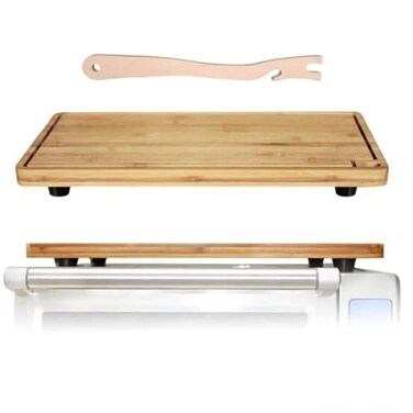Ansoon Bamboo Wood Cutting Board Compatible with Breville BOV800XL 860BSS 845BSS Protects Smart Toaster Oven With Heat Resistant Silicone Feet and Oven Rack Push Accessories Creates Storage Space