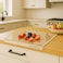 MEWSDEN Acrylic Cutting Board with Counter Lip Clear Cutting Boards for Countertop Protector NonSlip Cutting Board for Kitchen Counter Aesthetic Kitchen Decor Gadgets House Warming Gifts161x125