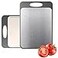 Newraturner Cutting Board Double SidedLarge Stainless Steel Cutting BoardsWheat Straw Cutting Boards for Kitchenfor Meat Veggies Fruits with Easy Grip HandleDishwasher Safe 1 Large