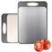 Newraturner Cutting Board Double SidedLarge Stainless Steel Cutting BoardsWheat Straw Cutting Boards for Kitchenfor Meat Veggies Fruits with Easy Grip HandleDishwasher Safe 1 Large