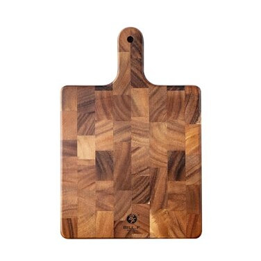 BF BILL.F End Grain Cutting Board with Handle for Meat Cheese BoardVegetablesBreadDecorative Wooden Serving Board for Kitchen and Dining Room13 x 9