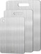 BSDLZCH 3pcs Stainless Steel Cutting Board Cutting Boards for Kitchen Upgrade Double Sided Board Thick Cutting Board for Home Kitchen Cooking