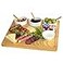 Picnic at Ascot Bamboo Cheese BoardCharcuterie Platter Includes 3 Ceramic Bowls with Bamboo Spoons 13 x 13 Designed and Quality Checked in the USA