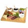 Picnic at Ascot Bamboo Cheese BoardCharcuterie Platter Includes 3 Ceramic Bowls with Bamboo Spoons 13 x 13 Designed and Quality Checked in the USA