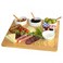 Picnic at Ascot Bamboo Cheese BoardCharcuterie Platter Includes 3 Ceramic Bowls with Bamboo Spoons 13 x 13 Designed and Quality Checked in the USA