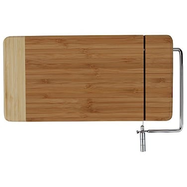 Home-X HomeX Bamboo Cheese Cutting Board with Stainless Steel Wire Cheese Slicer The Ultimate TwoInOne Kitchenware Appliance with Little to No Mess