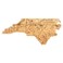 Totally Bamboo Destination North Carolina Shaped Cutting Board Bamboo Charcuterie and Serving Board with Hang Tie for Wall Display