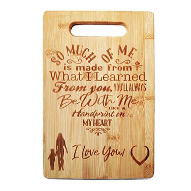 BESTWD Mothers Present Special Love Heart Poem Bamboo Cutting Board Mom Present Mother Day Mom Birthday Holiday Engraved Side For Decor Display or Hanging Reverse Side For Usage 106 x 7 Rectangle