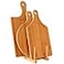 Guojanfon Bamboo Cutting Board Set 3PCSMeat Chopping BoardsPizza Peel Paddle with Handle for Homemade Baking Pizza Bread Cake Fruit Vegetables 3PCS Set Board