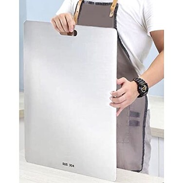 Atmama Extra Large236Lx 193W 304 Stainless Steel Chopping Board Cutting Board for Meat Vegetable Fruit Fish Cheese Easy To Clean
