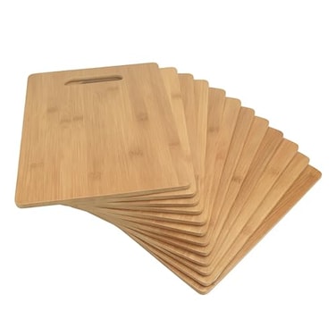 Invisioncorp Set of 12 Bulk Wholesale Bamboo Cutting Boards Thin 12X9 Blank Wood Serving Trays for Snacks Cheese Appetizers Grazing Platter Engraving Gifts Epoxy Resin Crafts or Rustic Wall Deco
