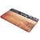 Azauvc Cutting Board with Black Marble and Natural Wood 16 X 9 Inches Serving Chopping Board for Cheese Steak Fruits BreadOblong