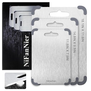 LMUWECNO Titanium Cutting Board 2026 New Upgrade 100 Pure Titanium Cutting Boards for Kitchen Latest Thickened Version Thickness 006IN DoubleSided Available Belt Guard Angle 148IN X 98IN
